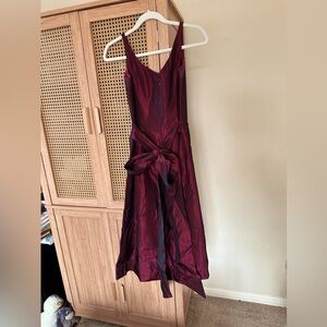 Beautiful, two-toned Red, vintage formal midi dress